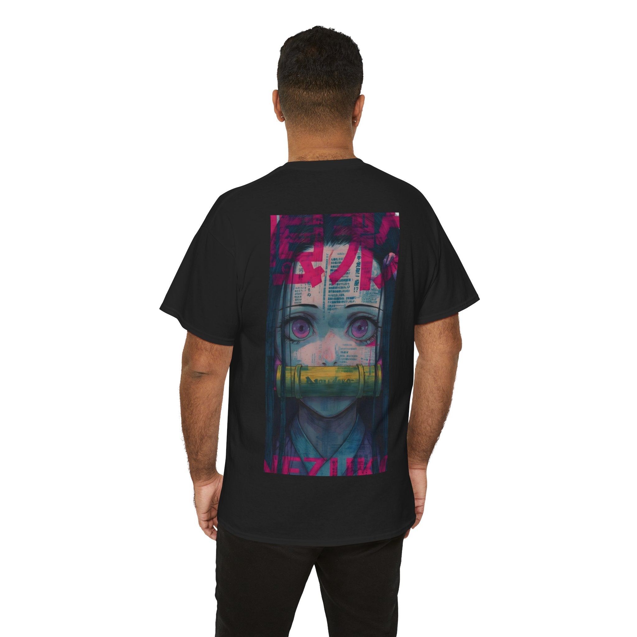 Anime T-Shirt "Nezuko Neon Sadness Glitch" PlusVibe (Έως 5XL)