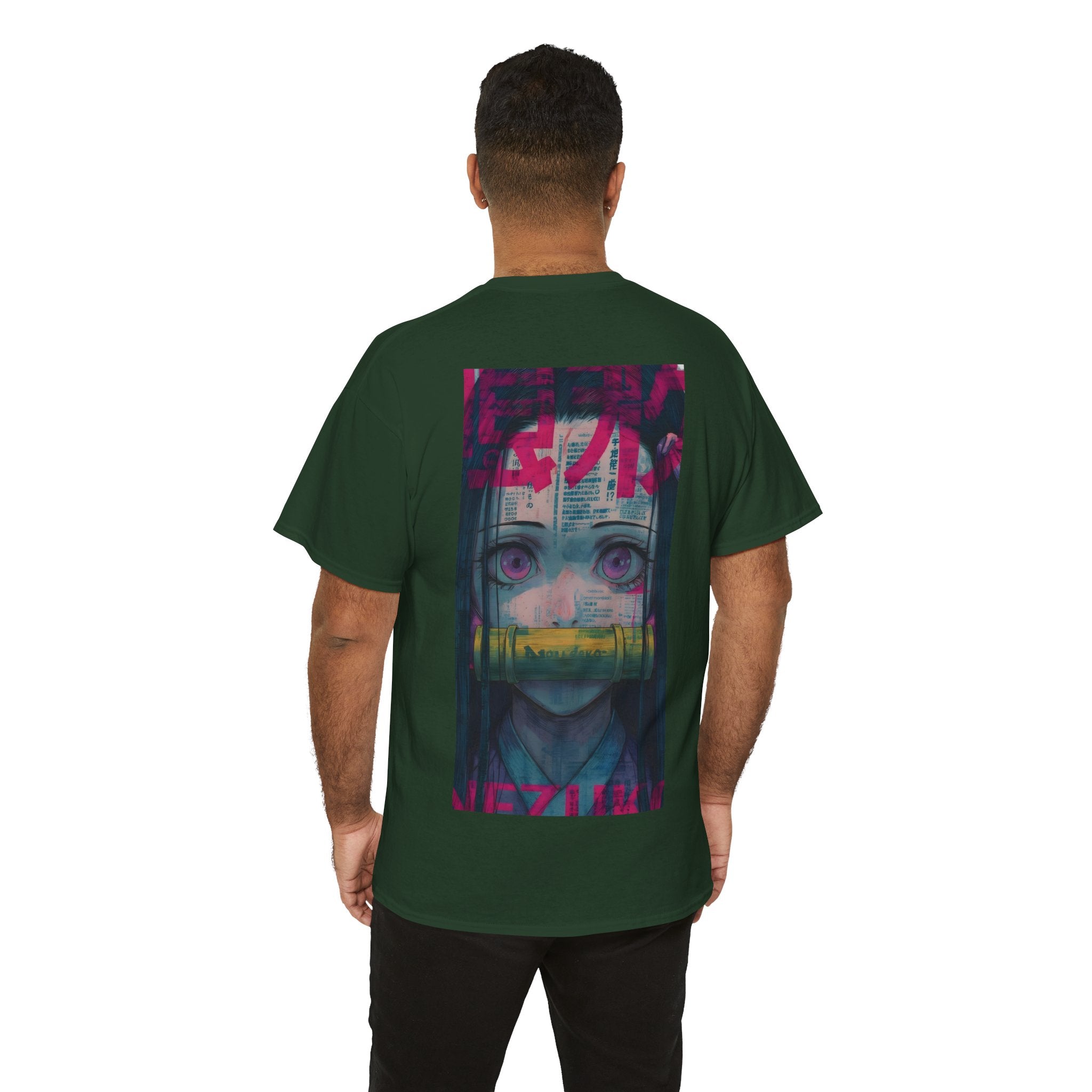 Anime T-Shirt "Nezuko Neon Sadness Glitch" PlusVibe (Έως 5XL)