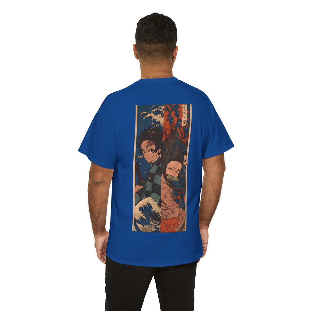Anime T-Shirt "Tanjiro & Nezuko Split Poster" PlusVibe (Έως 5XL)