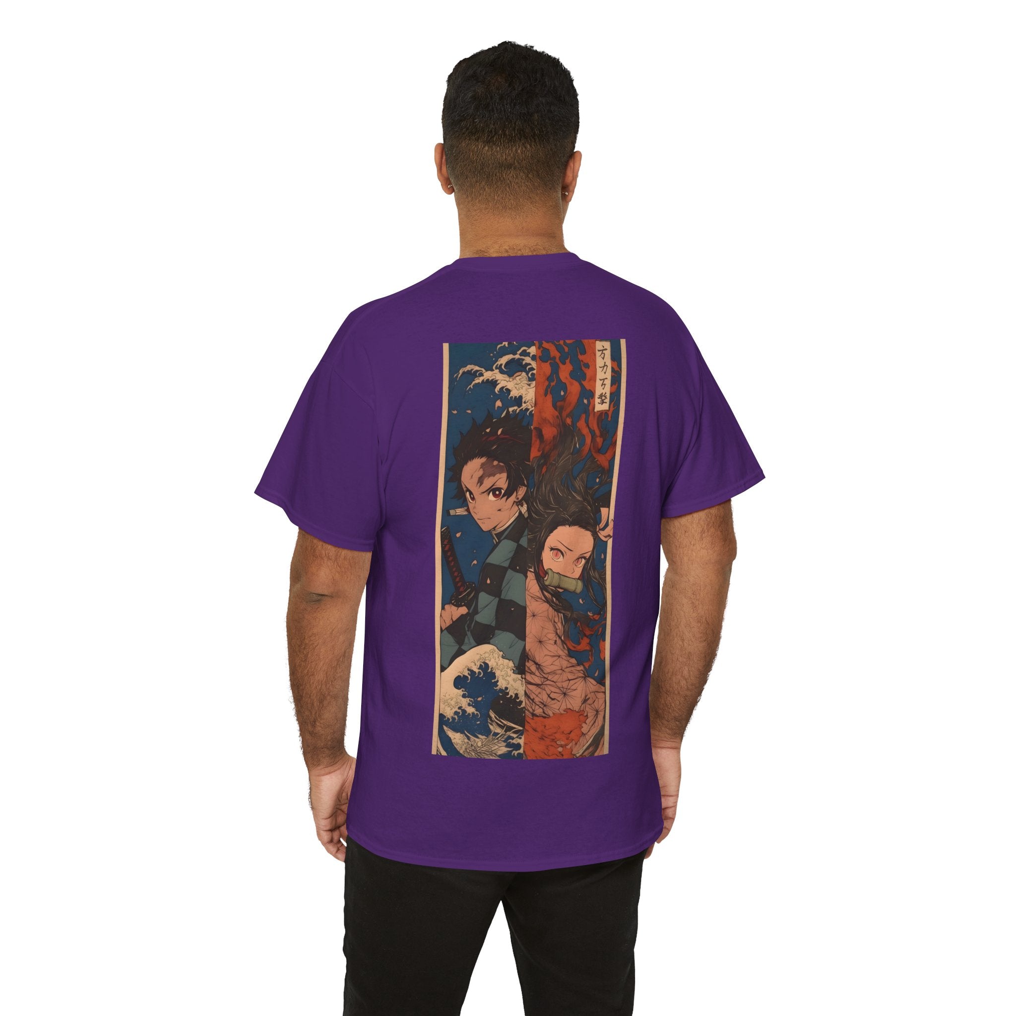 Anime T-Shirt "Tanjiro & Nezuko Split Poster" PlusVibe (Έως 5XL)