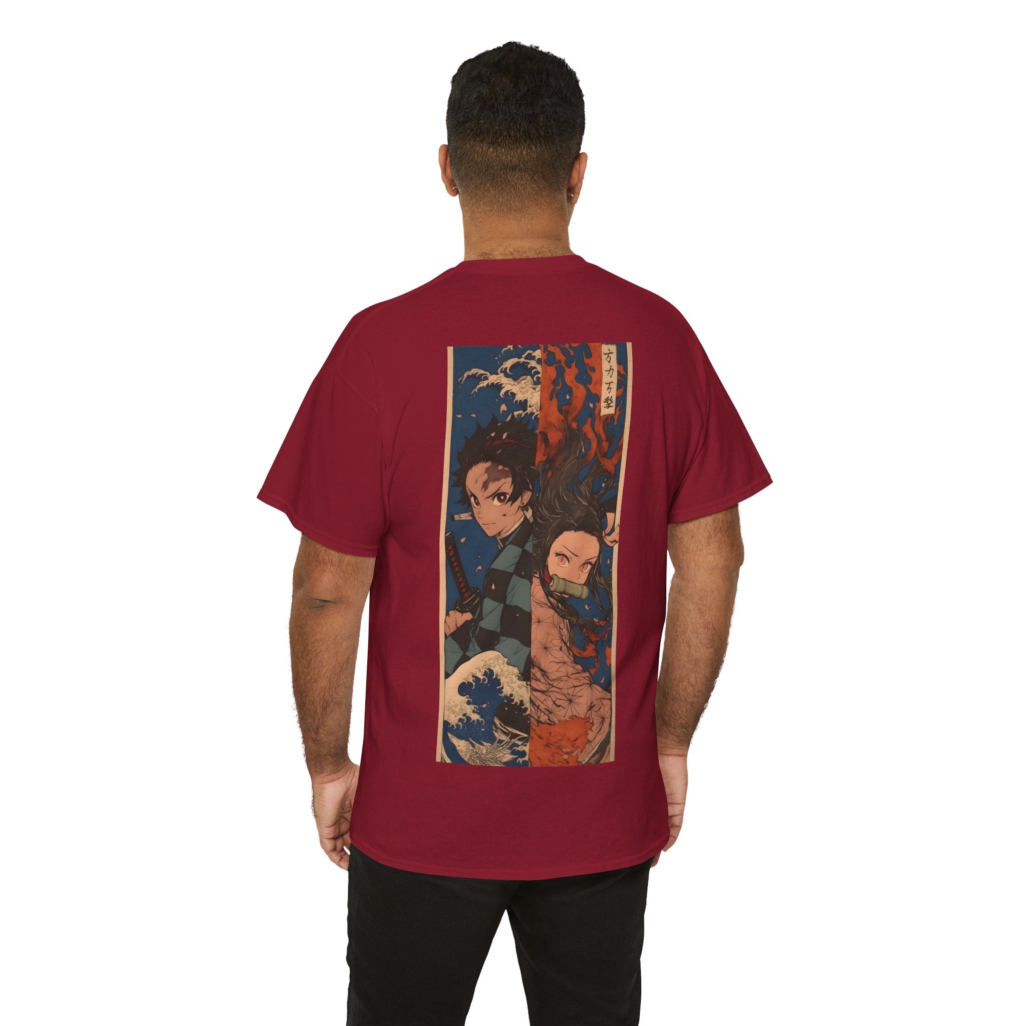 Anime T-Shirt "Tanjiro & Nezuko Split Poster" PlusVibe (Έως 5XL)