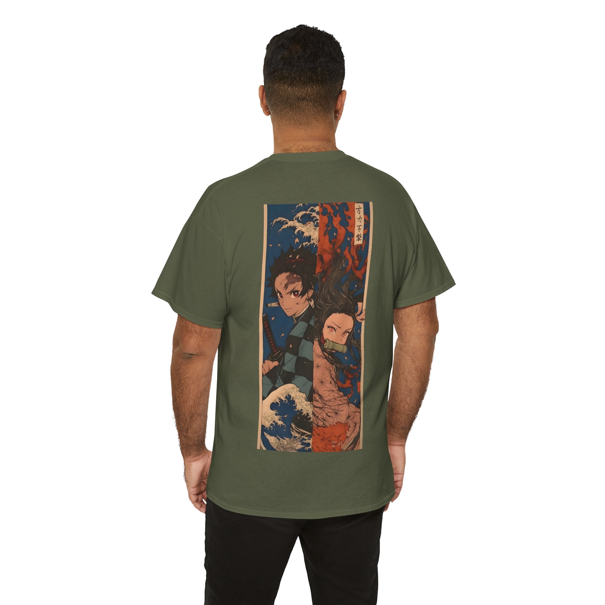 Anime T-Shirt "Tanjiro & Nezuko Split Poster" PlusVibe (Έως 5XL)