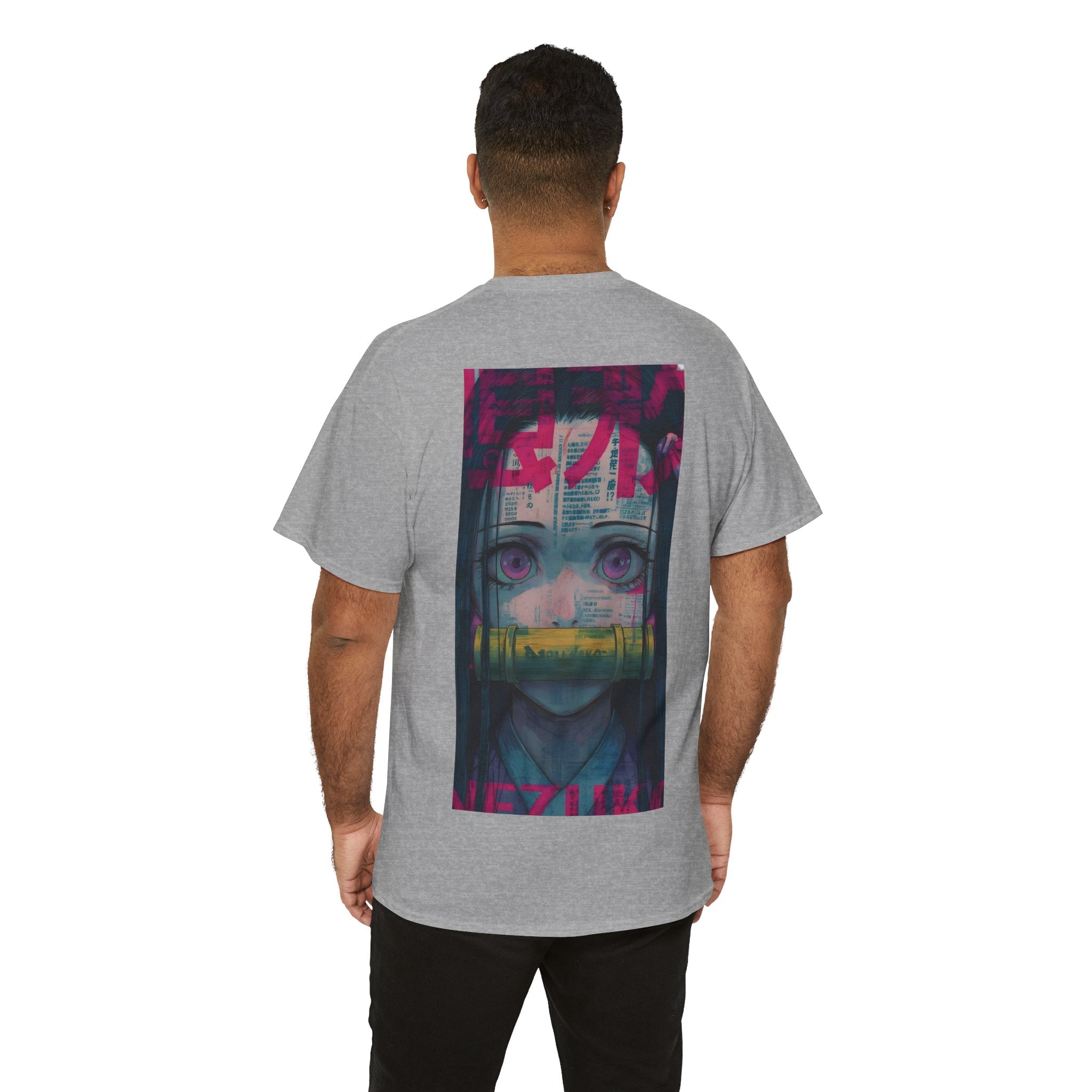 Anime T-Shirt "Nezuko Neon Sadness Glitch" PlusVibe (Έως 5XL)