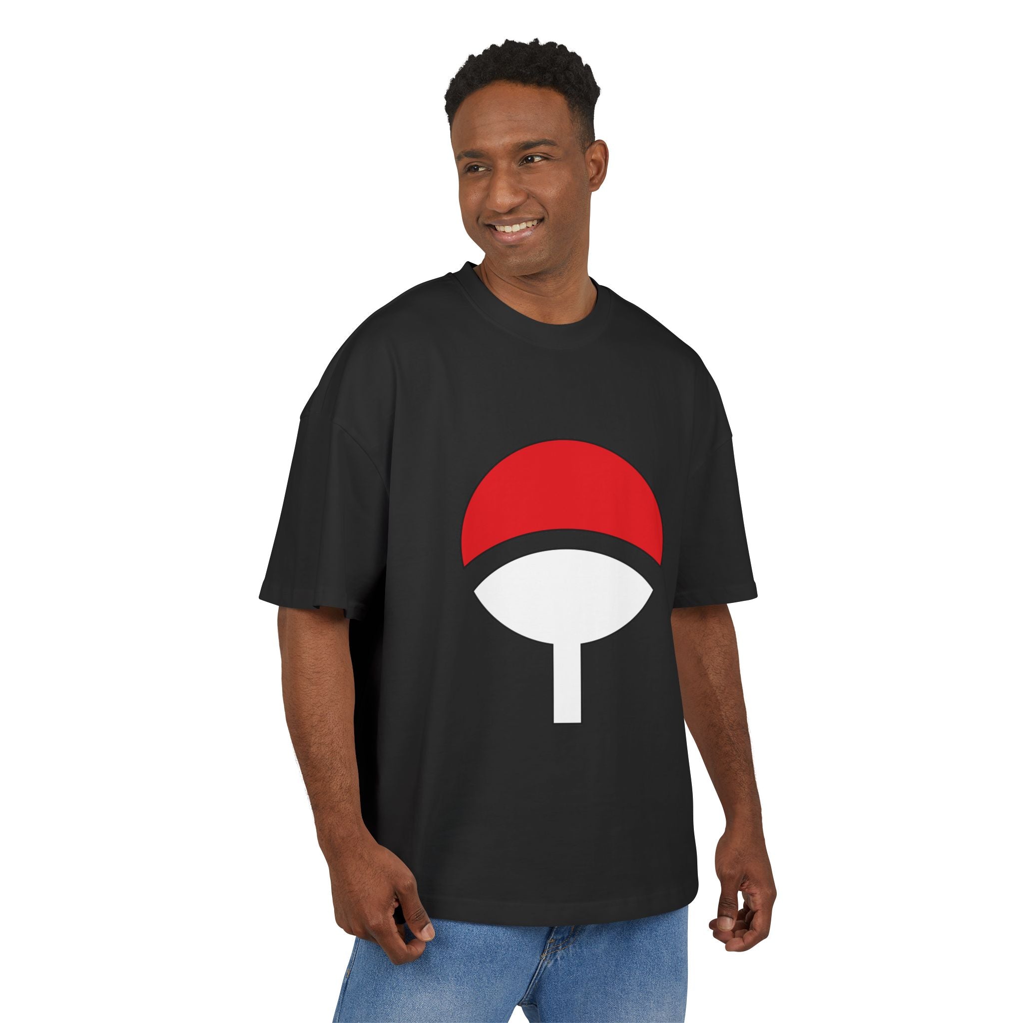 Anime T-Shirt "Uchiha Clan Crest" Backprint — Ultra Heavy 300g Boxy Fit (Έως 5XL)