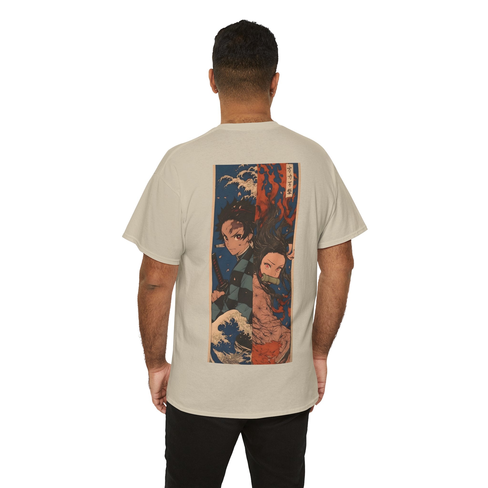 Anime T-Shirt "Tanjiro & Nezuko Split Poster" PlusVibe (Έως 5XL)