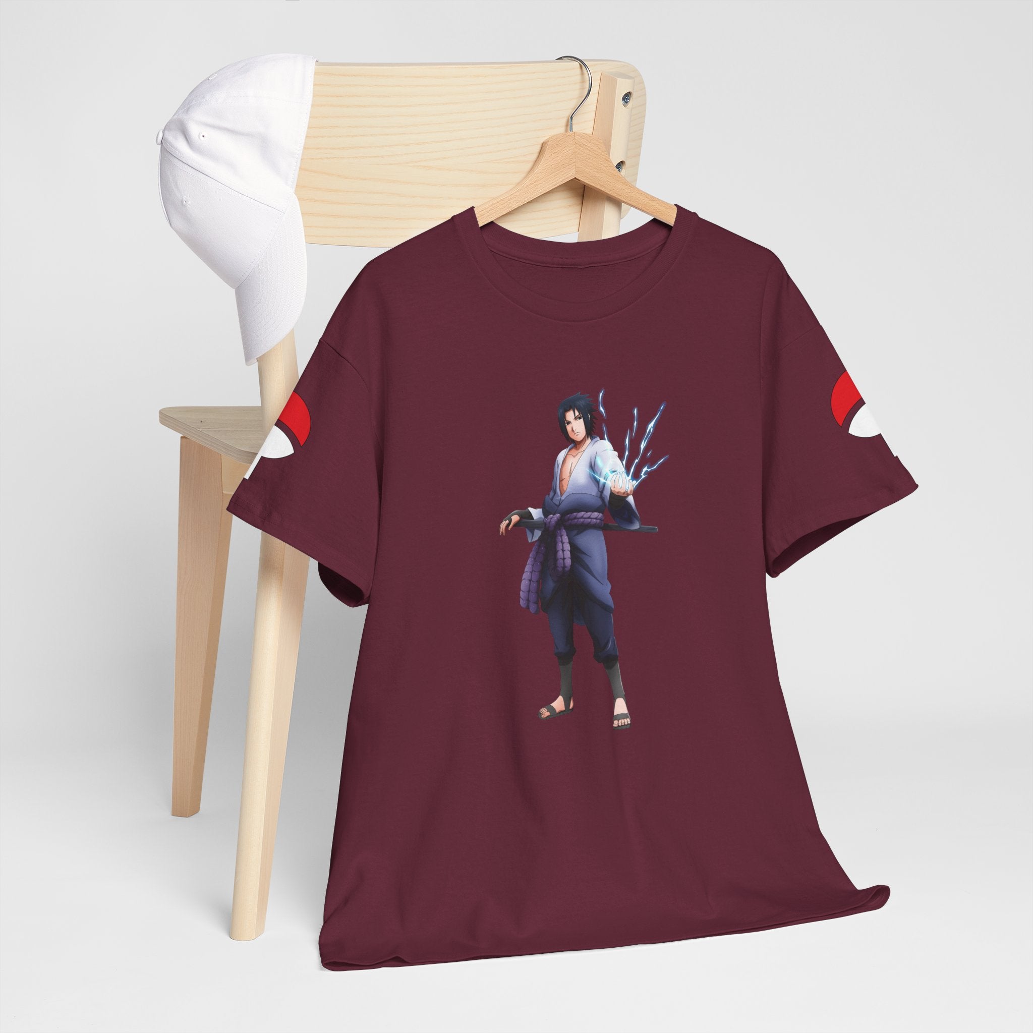 Graphic Anime Μπλούζα Sasuke – Premium Uchiha Clan Logo Tee