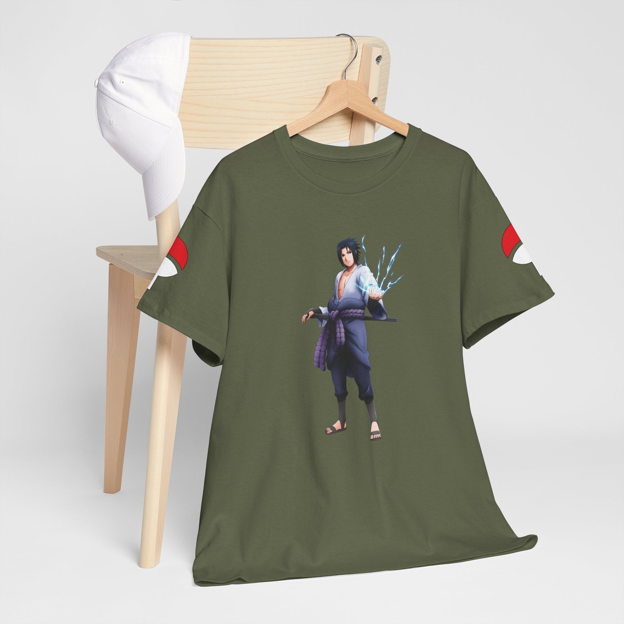 Graphic Anime Μπλούζα Sasuke – Premium Uchiha Clan Logo Tee