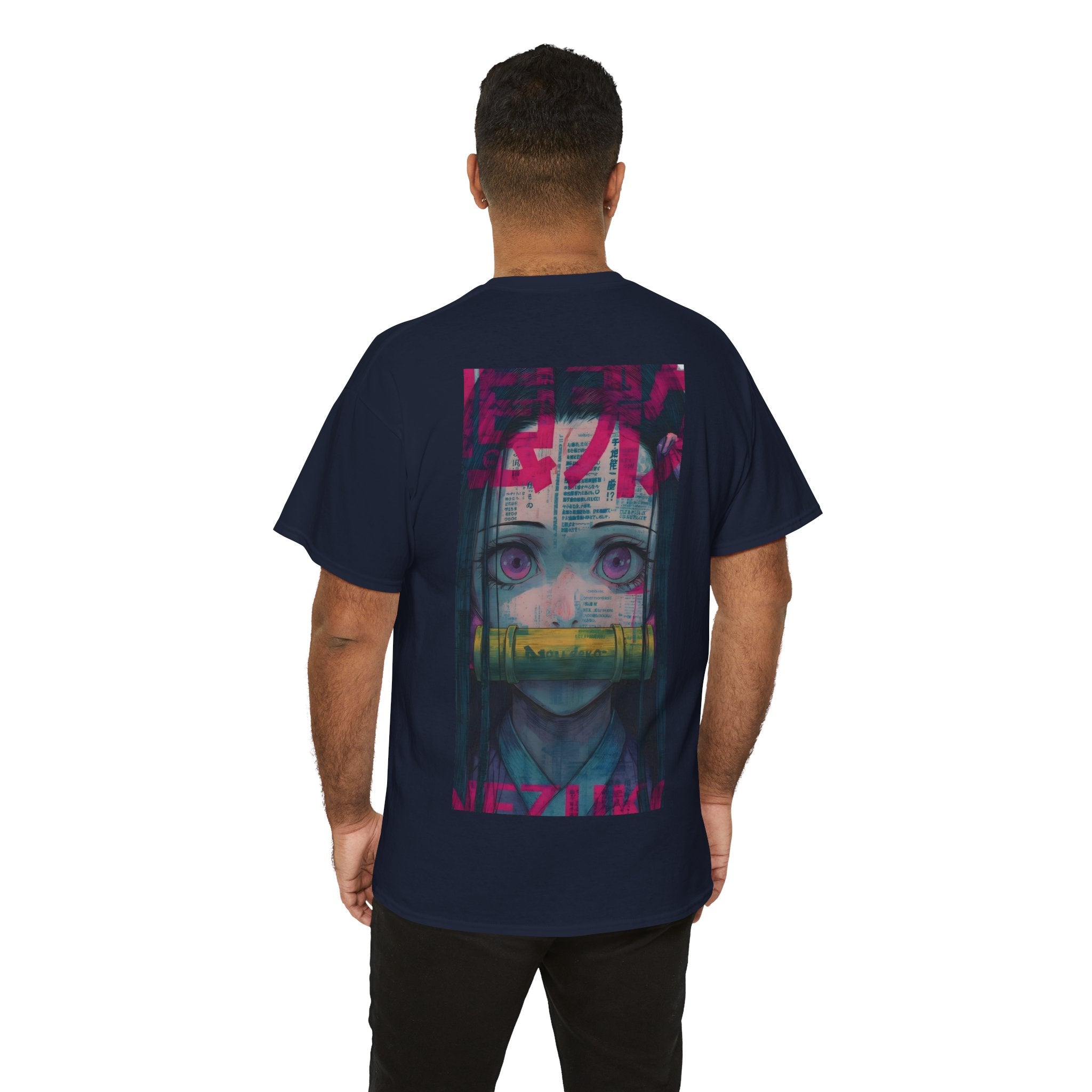 Anime T-Shirt "Nezuko Neon Sadness Glitch" PlusVibe (Έως 5XL)