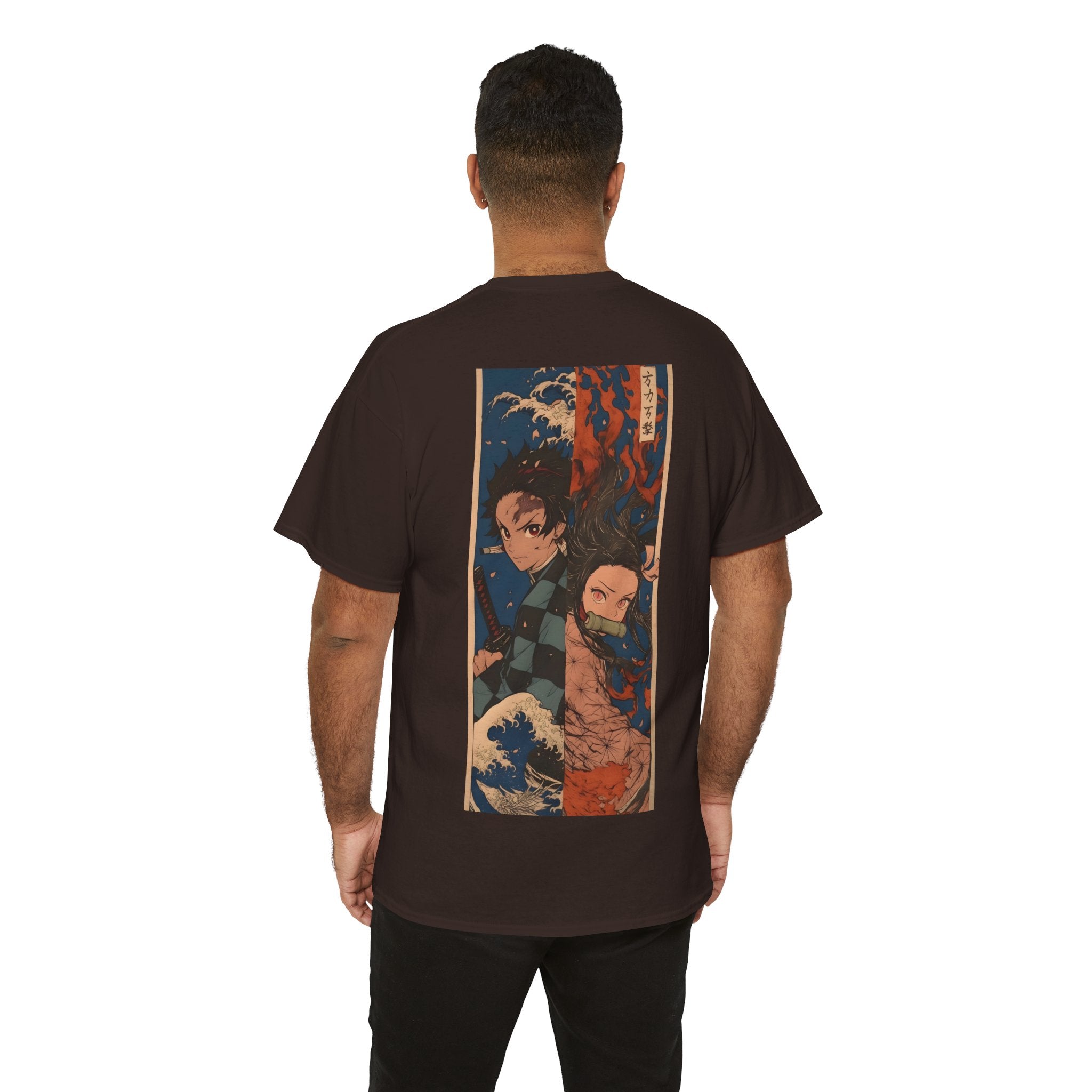 Anime T-Shirt "Tanjiro & Nezuko Split Poster" PlusVibe (Έως 5XL)