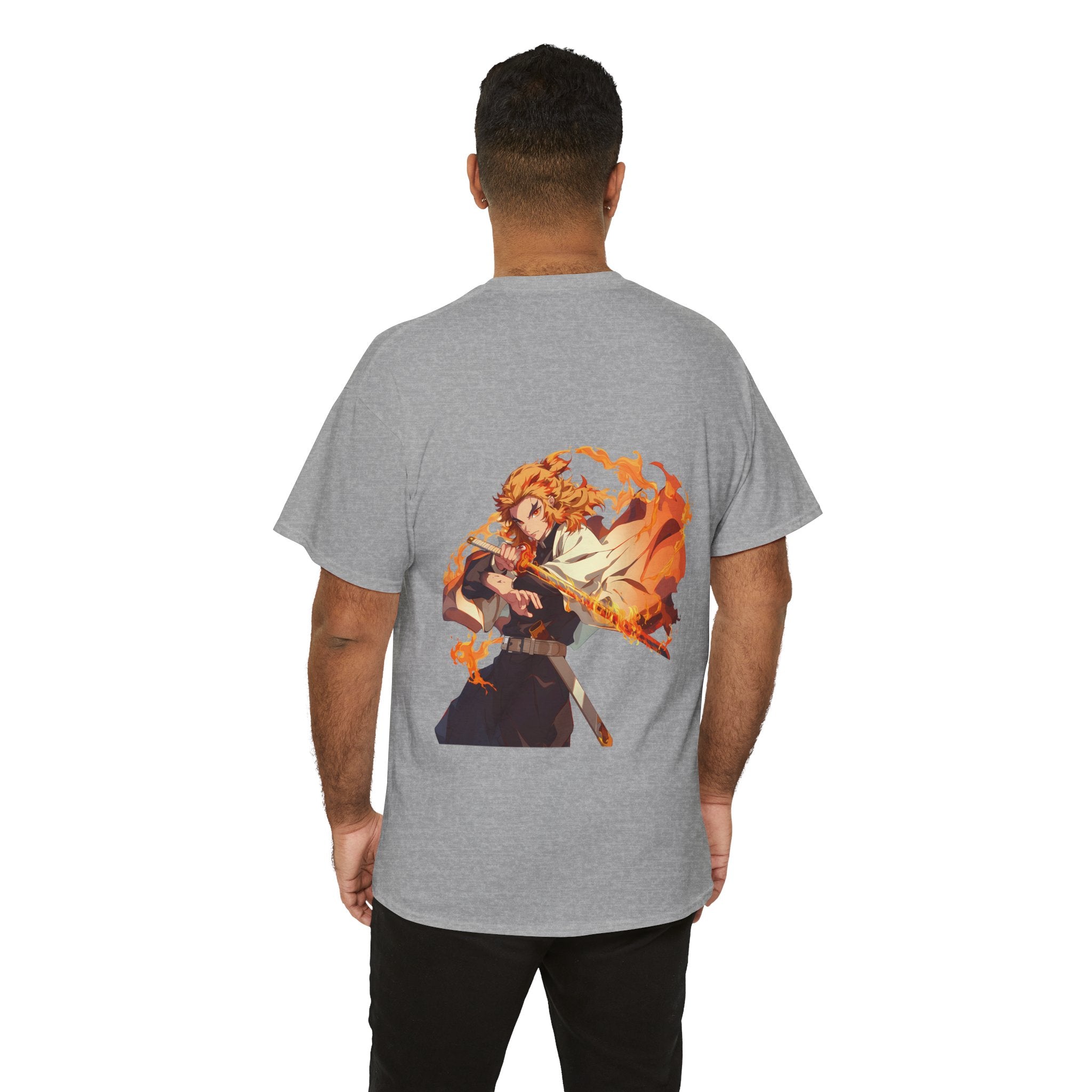 Anime T-Shirt "Rengoku Flame Hashira" PlusVibe (Έως 5XL)