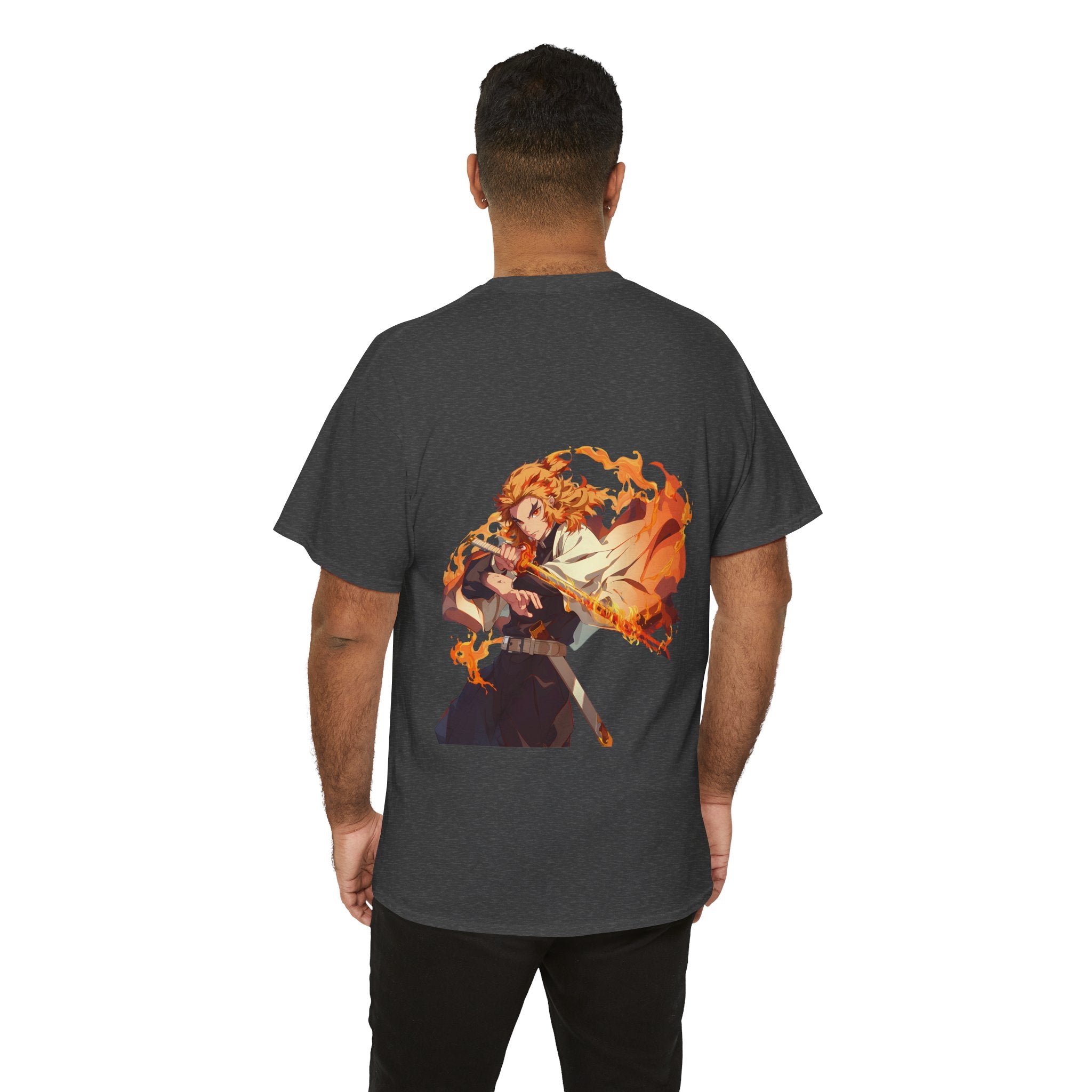 Anime T-Shirt "Rengoku Flame Hashira" PlusVibe (Έως 5XL)