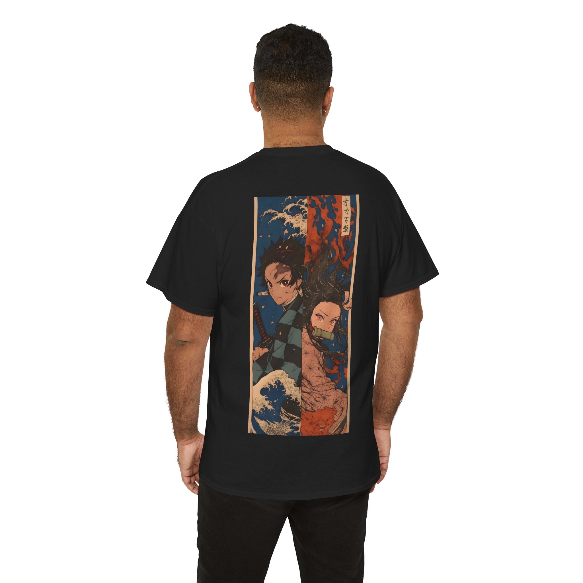 Anime T-Shirt "Tanjiro & Nezuko Split Poster" PlusVibe (Έως 5XL)