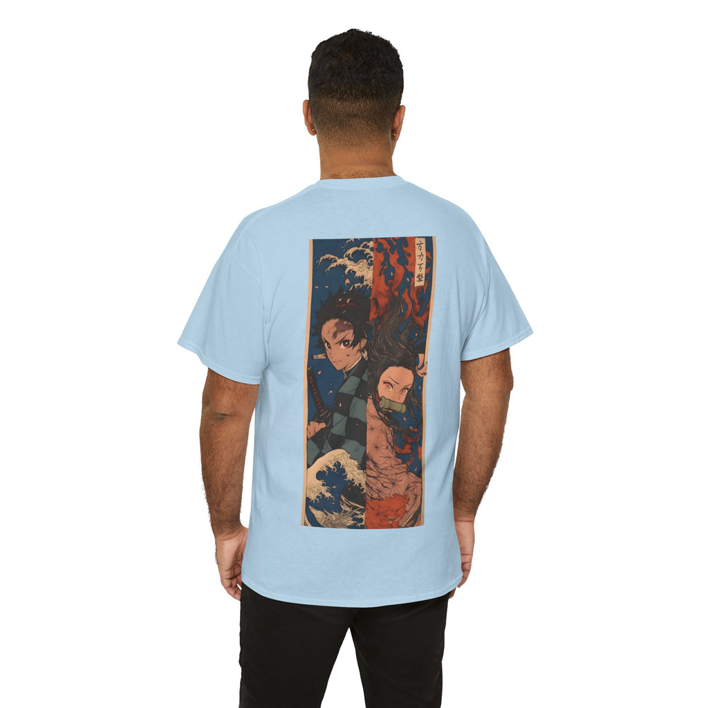 Anime T-Shirt "Tanjiro & Nezuko Split Poster" PlusVibe (Έως 5XL)