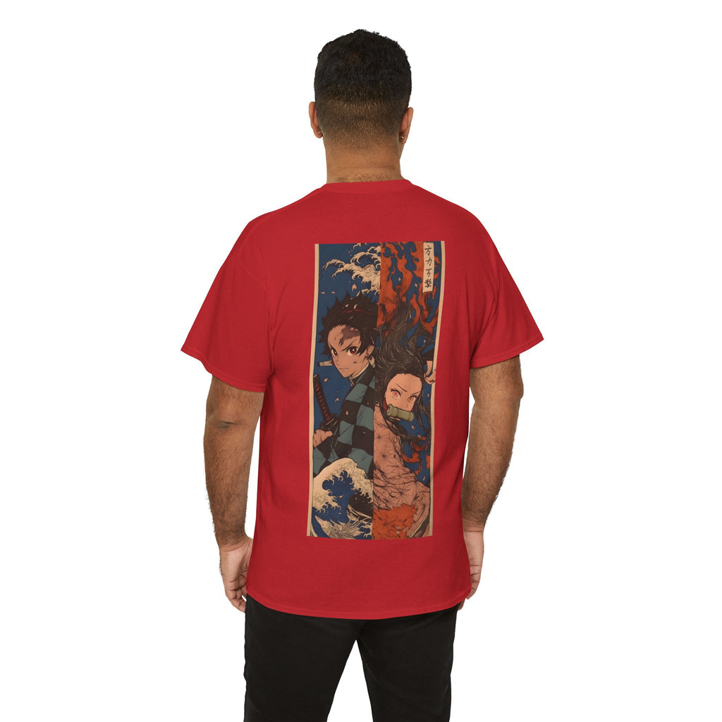 Anime T-Shirt "Tanjiro & Nezuko Split Poster" PlusVibe (Έως 5XL)