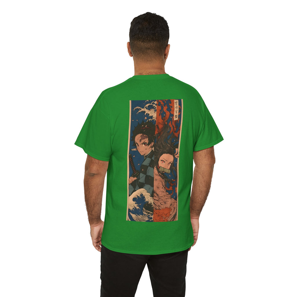 Anime T-Shirt "Tanjiro & Nezuko Split Poster" PlusVibe (Έως 5XL)