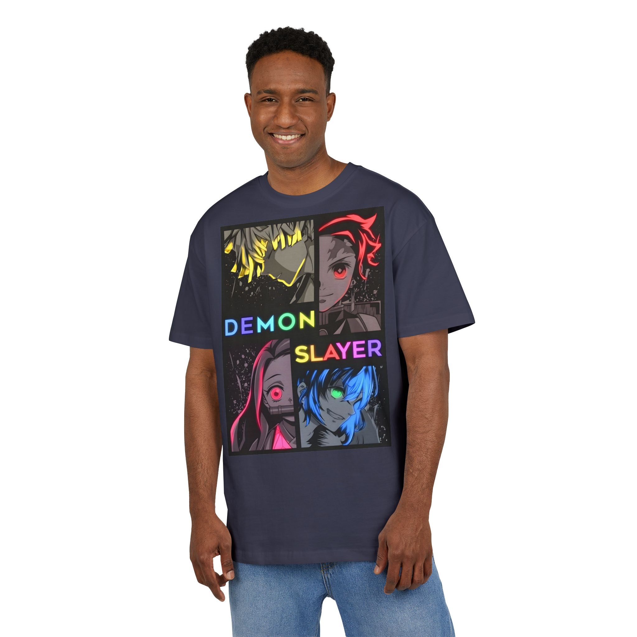 Ultra Heavy 300g T-Shirt "Demon Slayer Neon Quadrant" PlusVibe (Έως 5XL)
