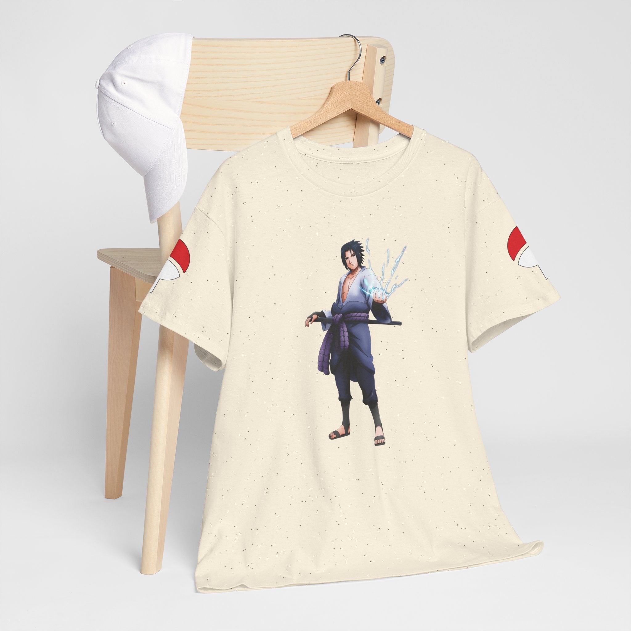 Graphic Anime Μπλούζα Sasuke – Premium Uchiha Clan Logo Tee