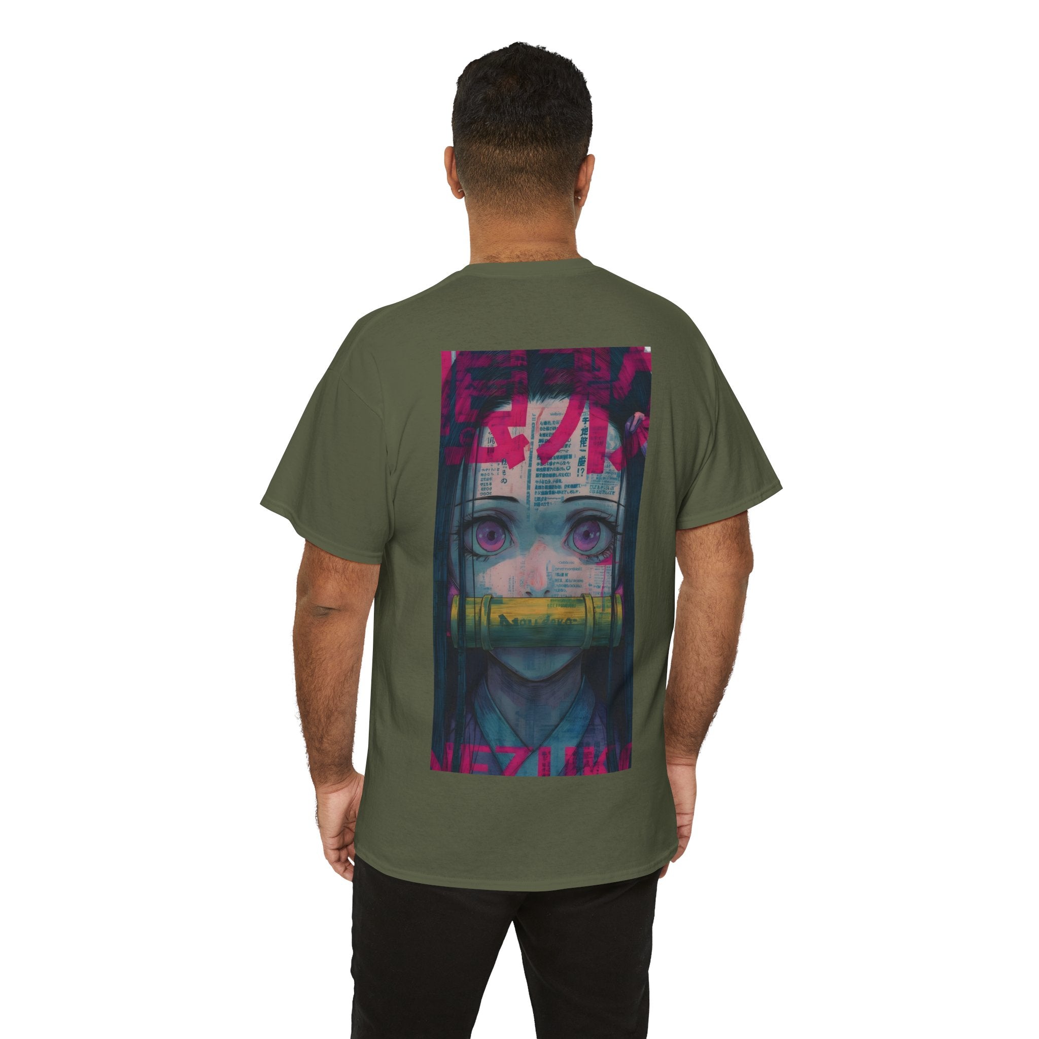 Anime T-Shirt "Nezuko Neon Sadness Glitch" PlusVibe (Έως 5XL)