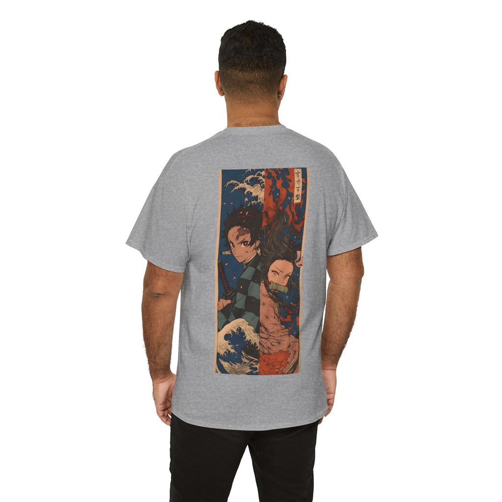 Anime T-Shirt "Tanjiro & Nezuko Split Poster" PlusVibe (Έως 5XL)