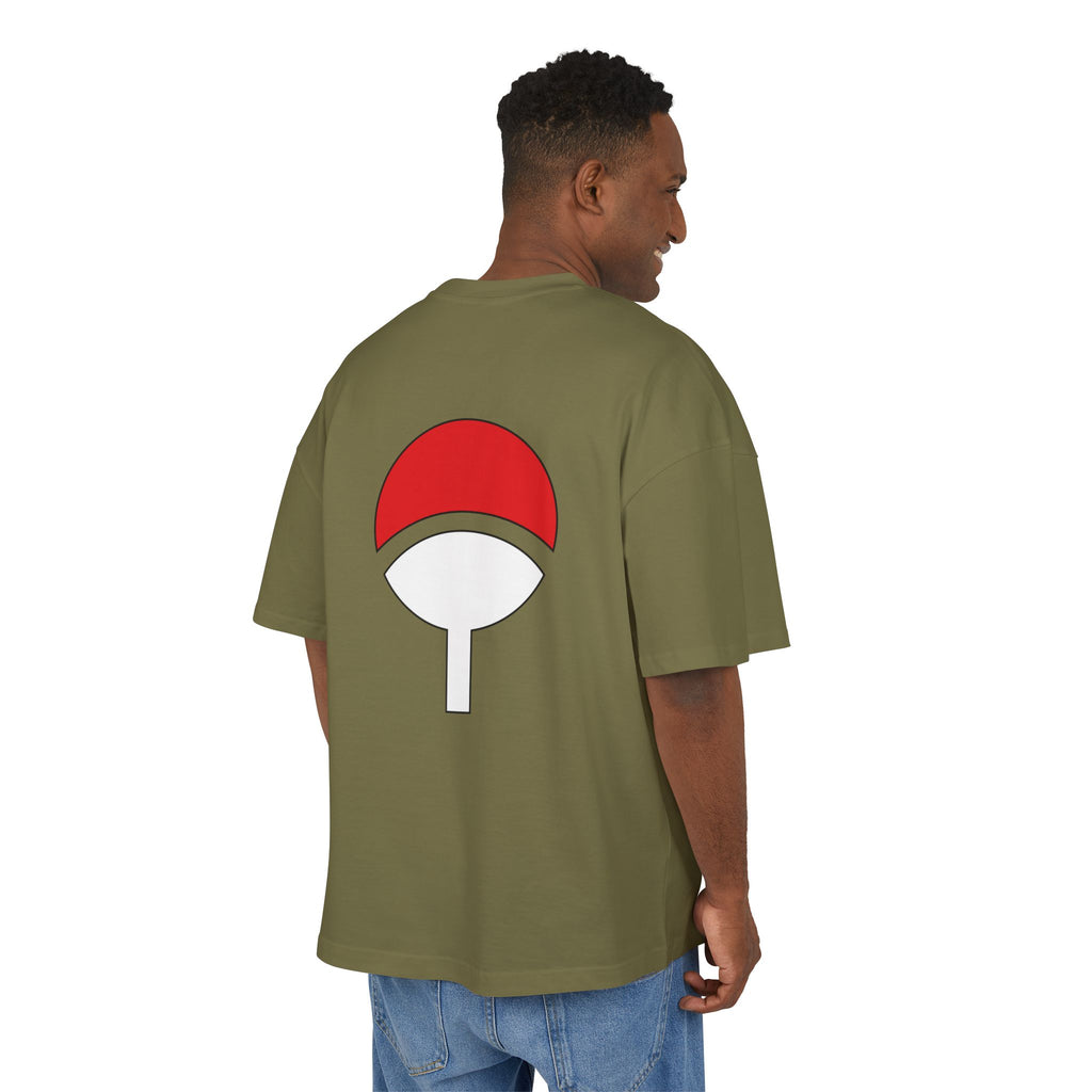Anime T-Shirt "Uchiha Clan Crest" Backprint — Ultra Heavy 300g Boxy Fit (Έως 5XL)