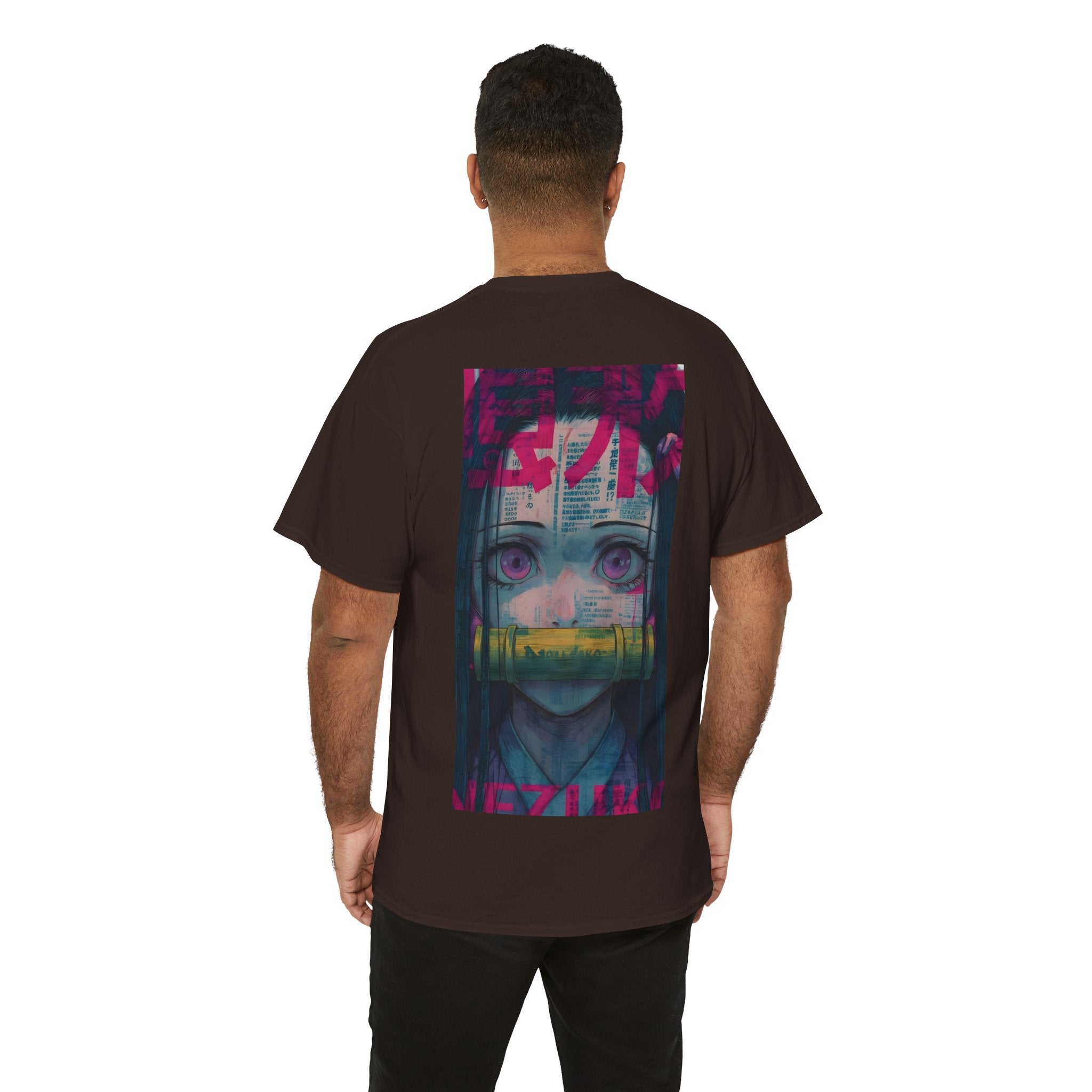 Anime T-Shirt "Nezuko Neon Sadness Glitch" PlusVibe (Έως 5XL)
