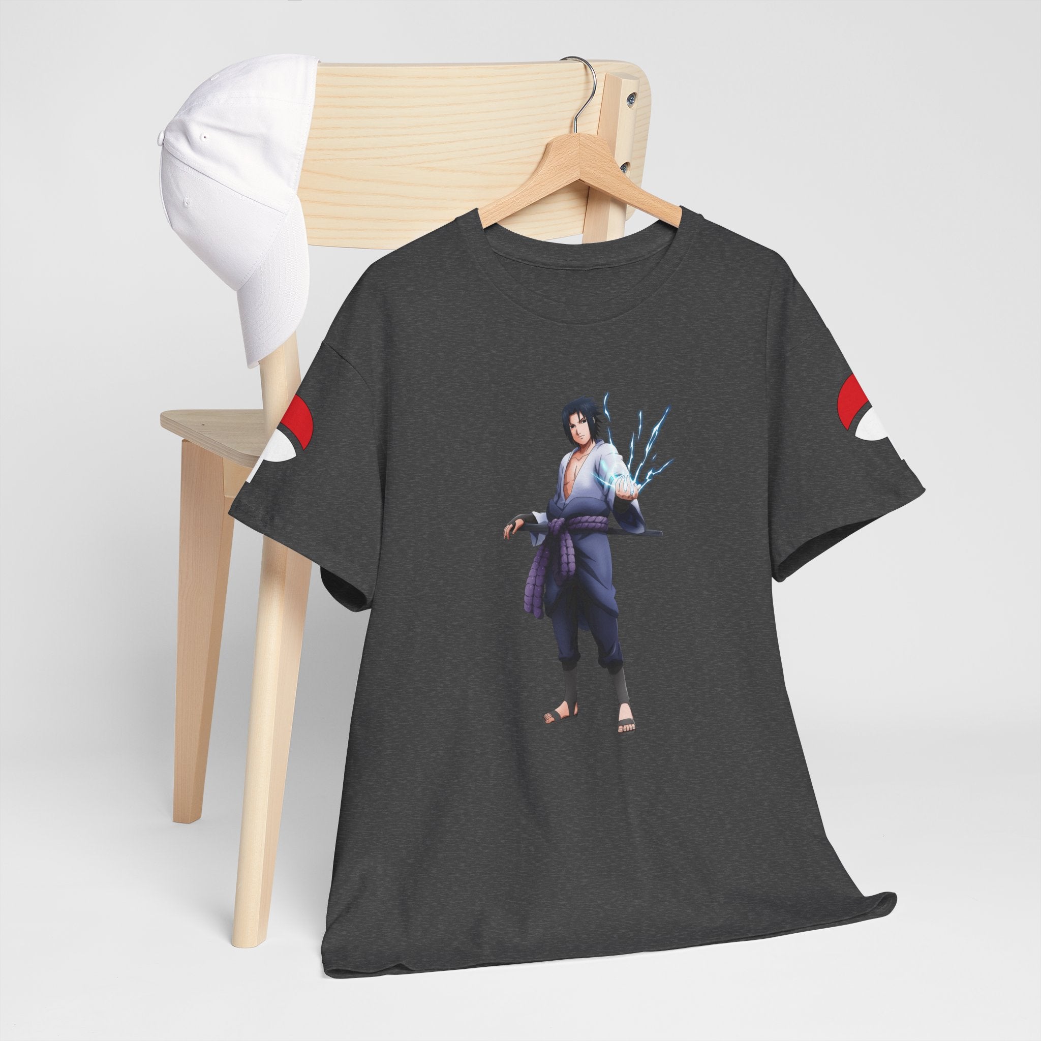 Graphic Anime Μπλούζα Sasuke – Premium Uchiha Clan Logo Tee