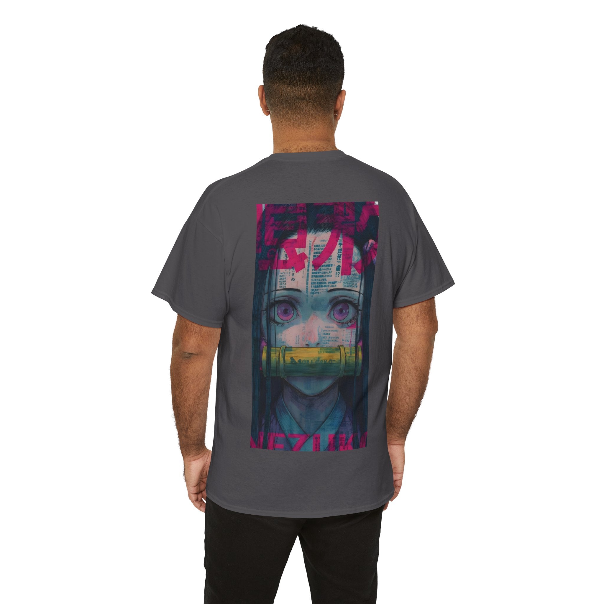 Anime T-Shirt "Nezuko Neon Sadness Glitch" PlusVibe (Έως 5XL)