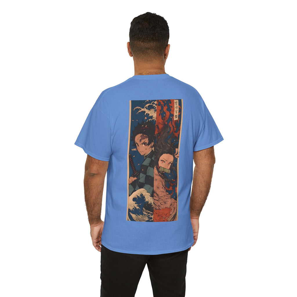 Anime T-Shirt "Tanjiro & Nezuko Split Poster" PlusVibe (Έως 5XL)