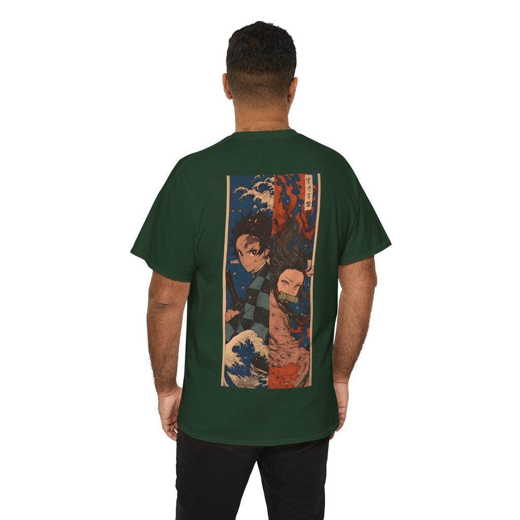 Anime T-Shirt "Tanjiro & Nezuko Split Poster" PlusVibe (Έως 5XL)