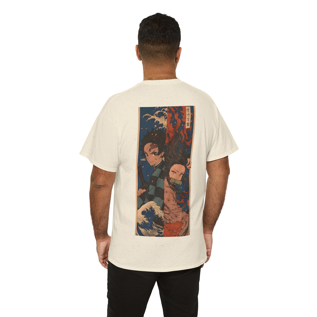Anime T-Shirt "Tanjiro & Nezuko Split Poster" PlusVibe (Έως 5XL)