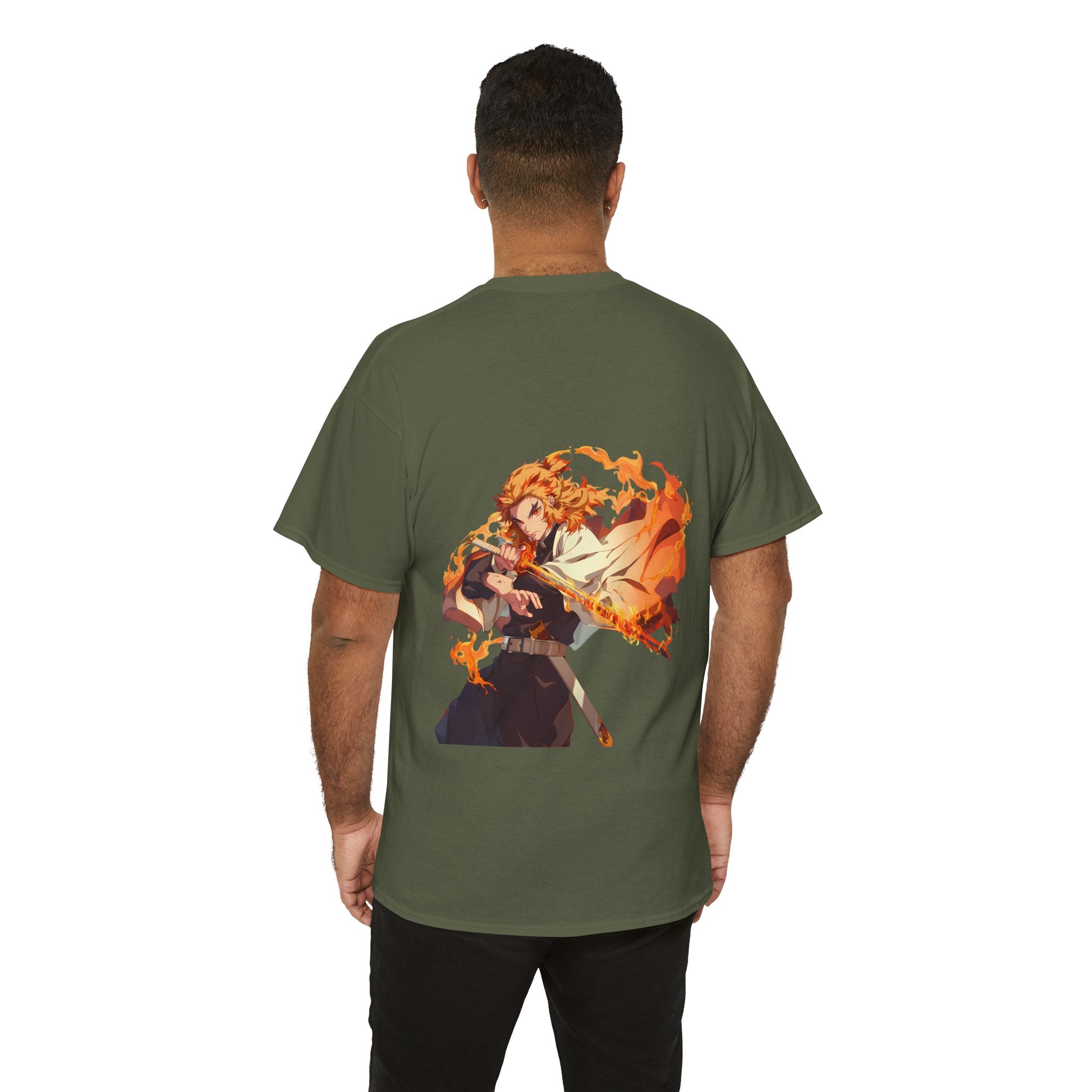 Anime T-Shirt "Rengoku Flame Hashira" PlusVibe (Έως 5XL)