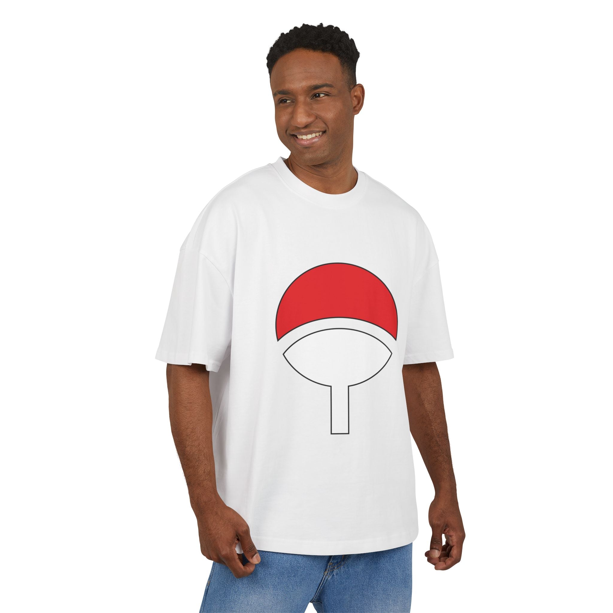 Anime T-Shirt "Uchiha Clan Crest" Backprint — Ultra Heavy 300g Boxy Fit (Έως 5XL)