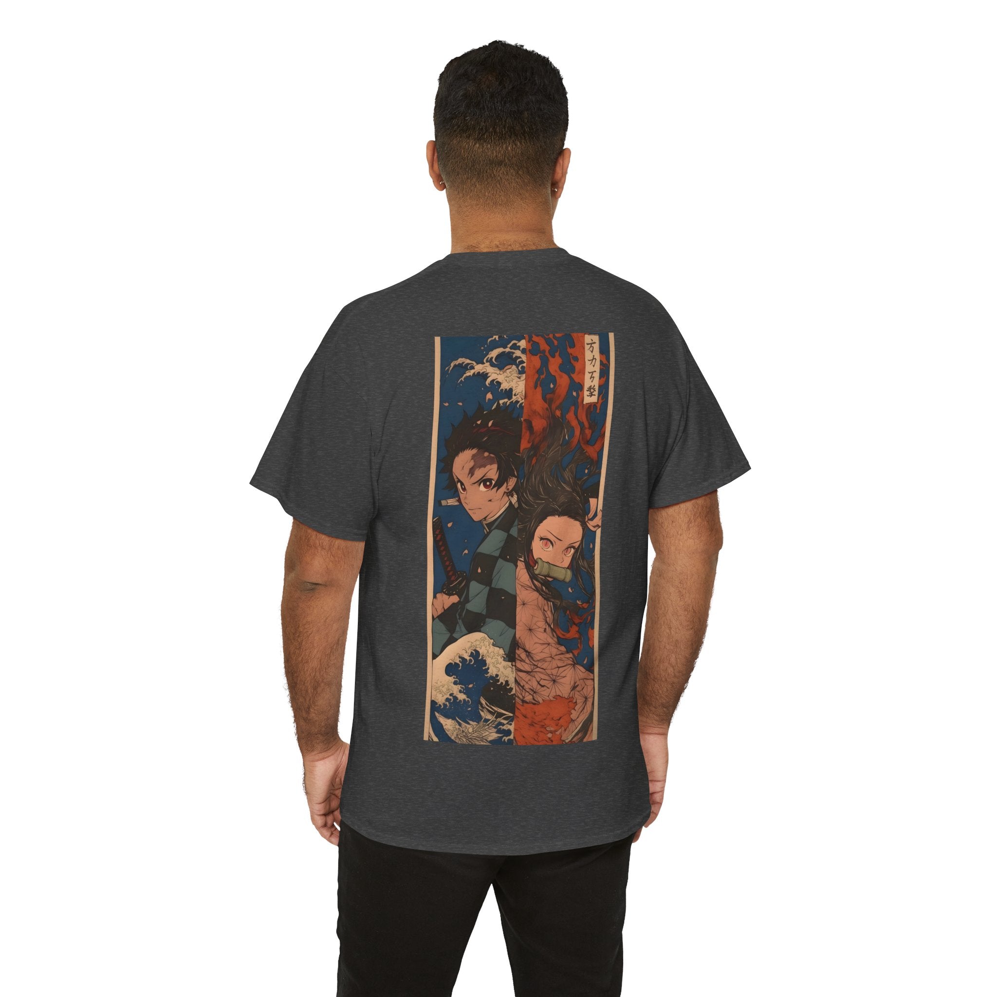 Anime T-Shirt "Tanjiro & Nezuko Split Poster" PlusVibe (Έως 5XL)