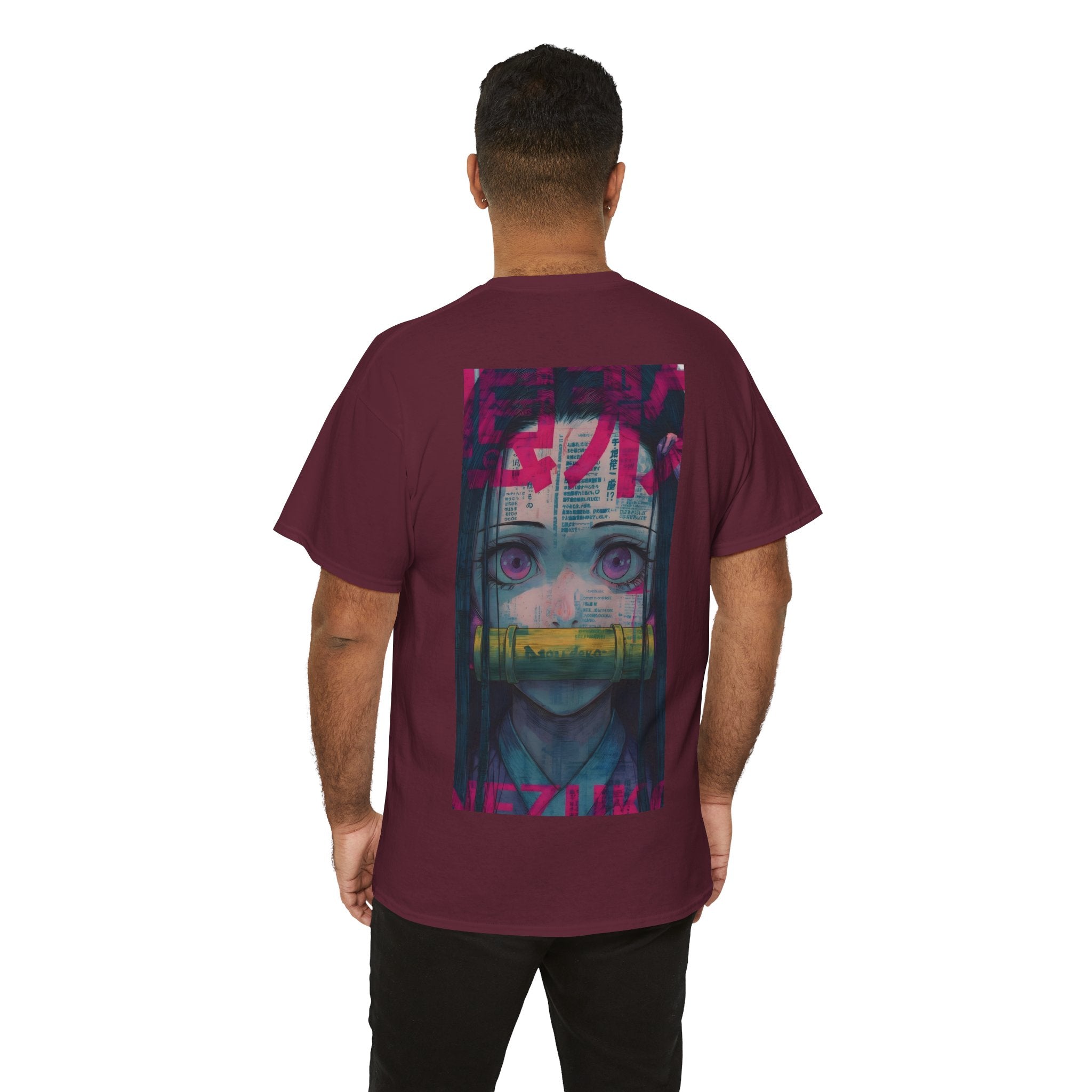 Anime T-Shirt "Nezuko Neon Sadness Glitch" PlusVibe (Έως 5XL)