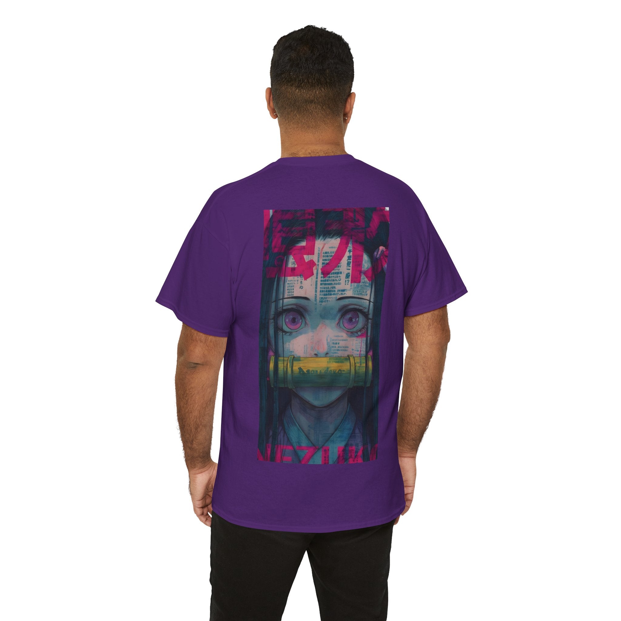 Anime T-Shirt "Nezuko Neon Sadness Glitch" PlusVibe (Έως 5XL)