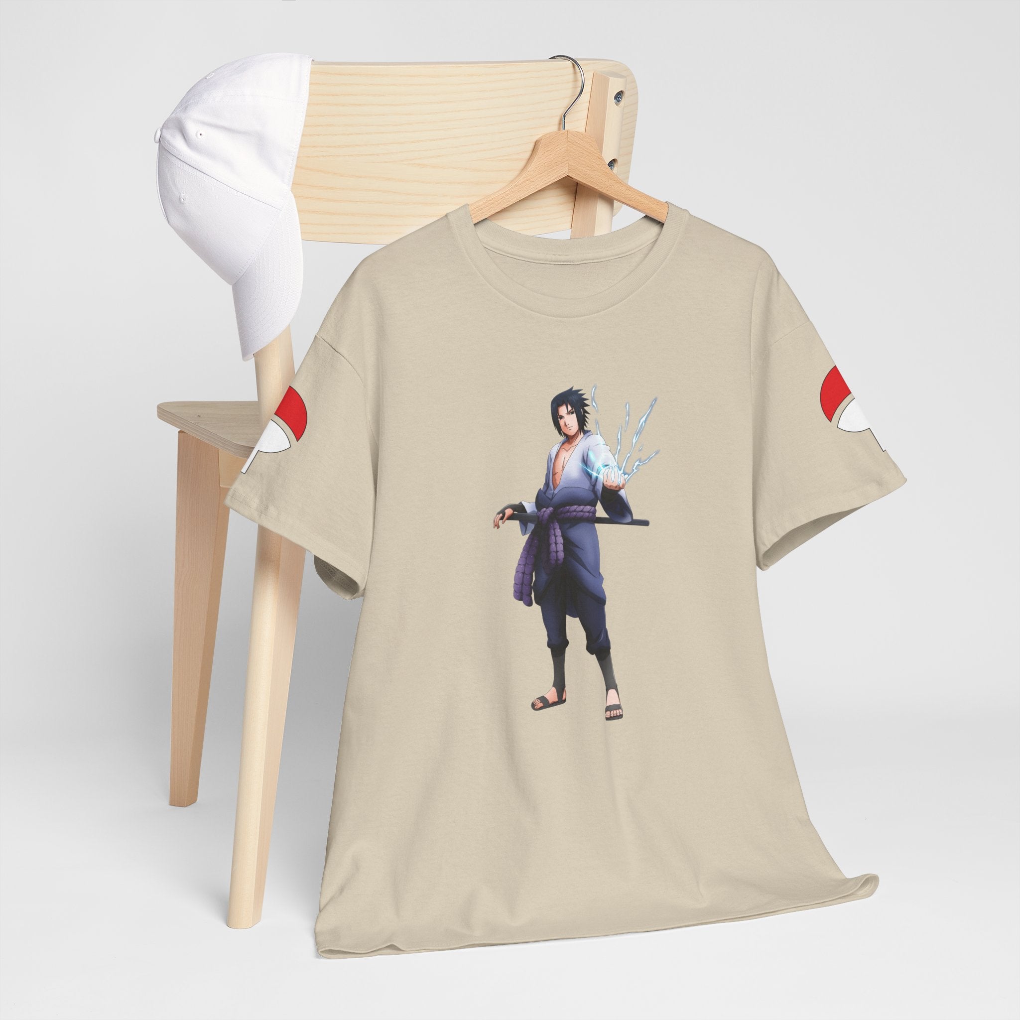 Graphic Anime Μπλούζα Sasuke – Premium Uchiha Clan Logo Tee
