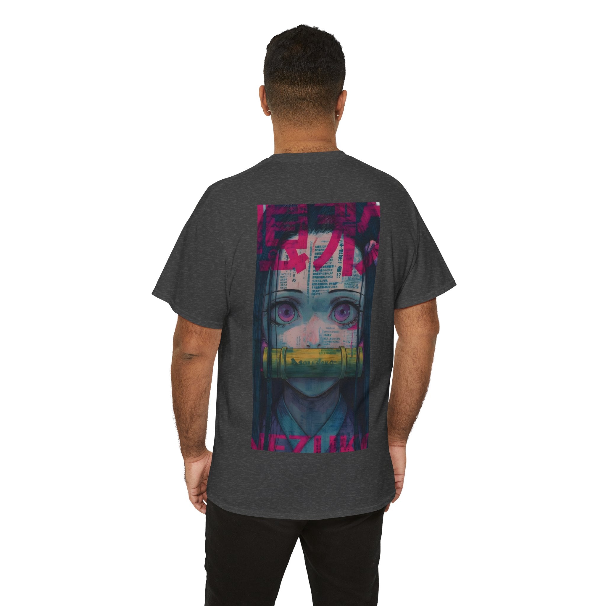 Anime T-Shirt "Nezuko Neon Sadness Glitch" PlusVibe (Έως 5XL)