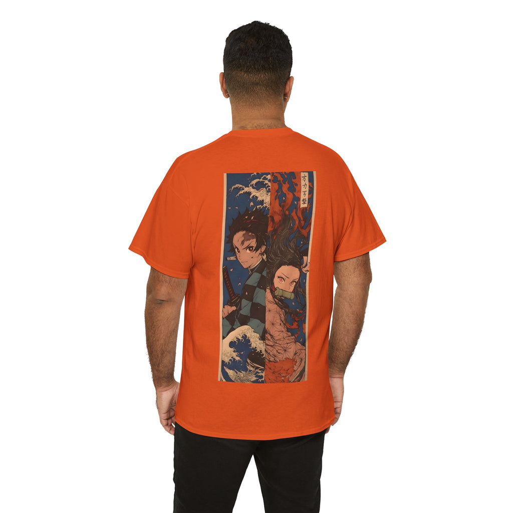 Anime T-Shirt "Tanjiro & Nezuko Split Poster" PlusVibe (Έως 5XL)