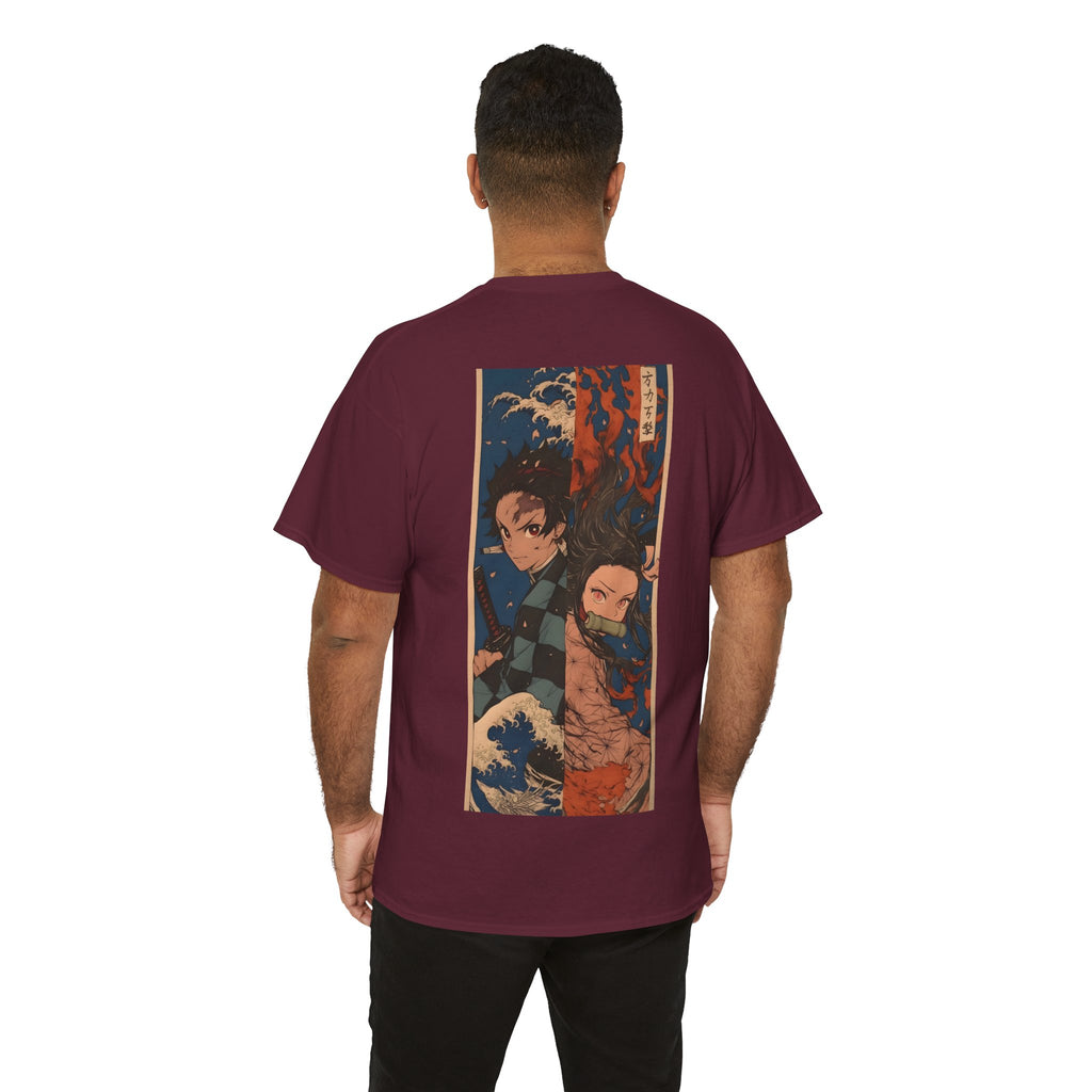 Anime T-Shirt "Tanjiro & Nezuko Split Poster" PlusVibe (Έως 5XL)