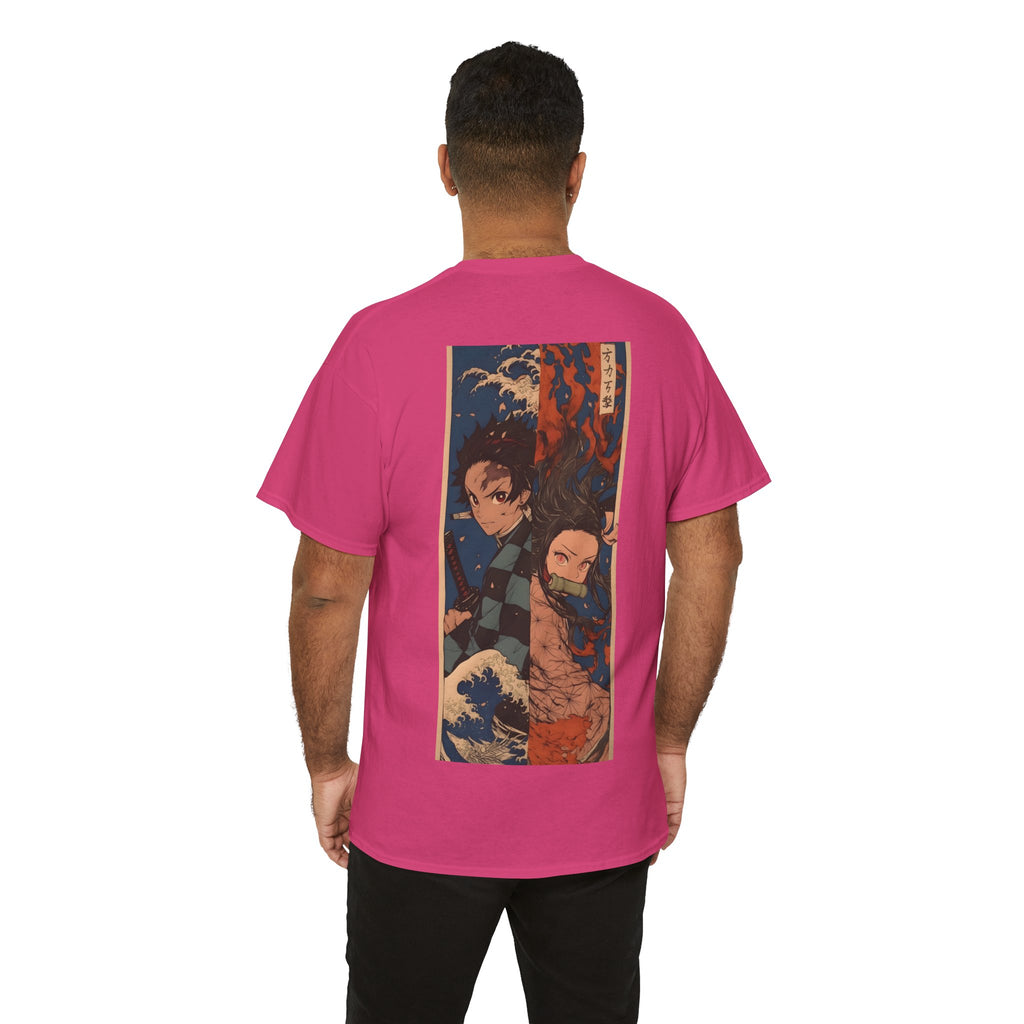 Anime T-Shirt "Tanjiro & Nezuko Split Poster" PlusVibe (Έως 5XL)