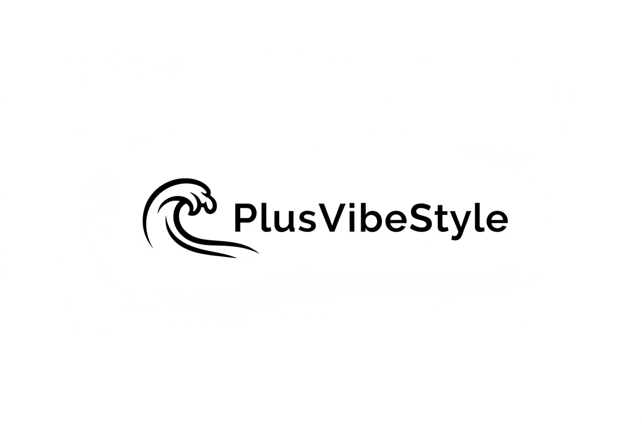 PlusVibeStyle Logo με κύμα θάλασσας